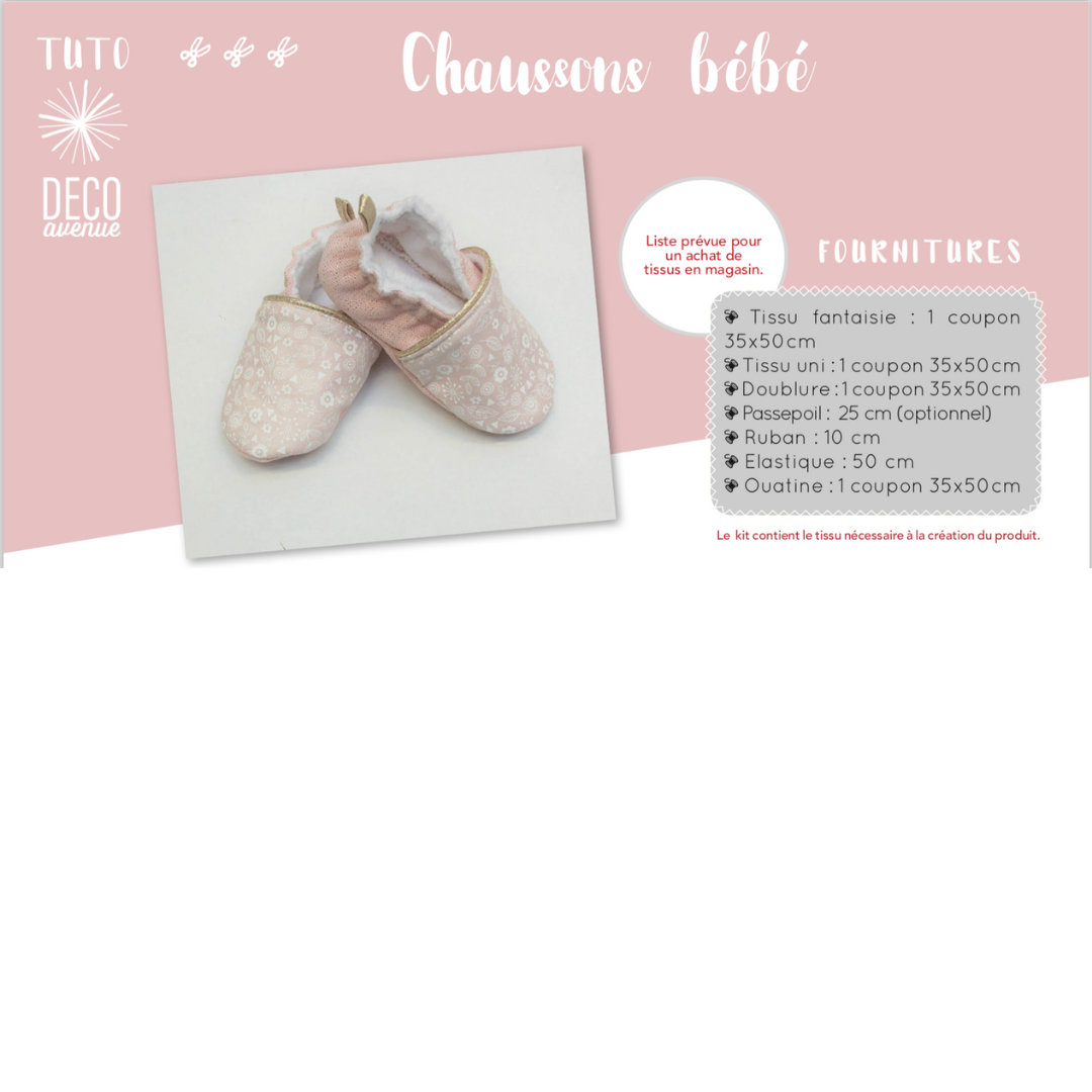 Patron gratuit : les chaussons de bébé – Le Fil Café
