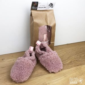 Kit chaussons bébé - Fourrure Rose