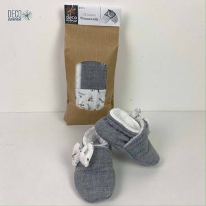 Kit chaussons bébé - Fleurs de coton